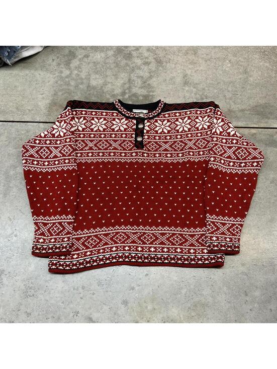 L.L. Bean Sweaters - vintage l.l. bean nordic fair isle snowflake made in usa knit sweater xs WOMENS